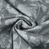 Jersey Jacquard Look Blumen Grau
