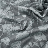 Jersey Jacquard Look Flowers Grey