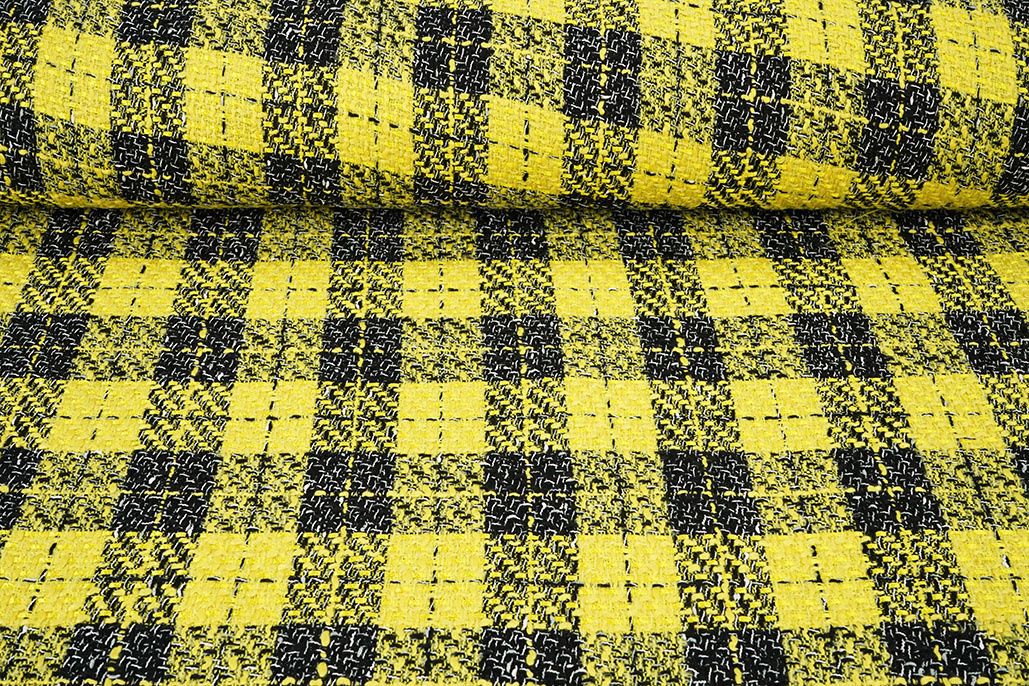 Bouclé Checkered Liora Yellow