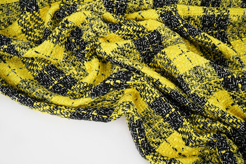 Bouclé Checkered Liora Yellow