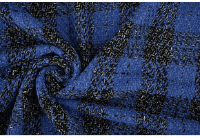 Bouclé Ruit Liora Blauw