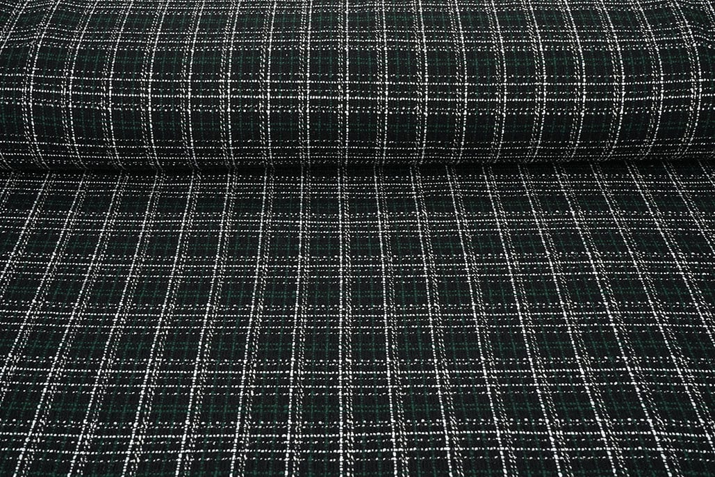 Bouclé Checkered Selene Black - Green