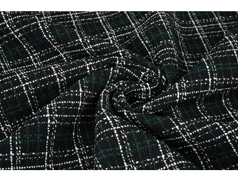 Bouclé Checkered Selene Black - Green