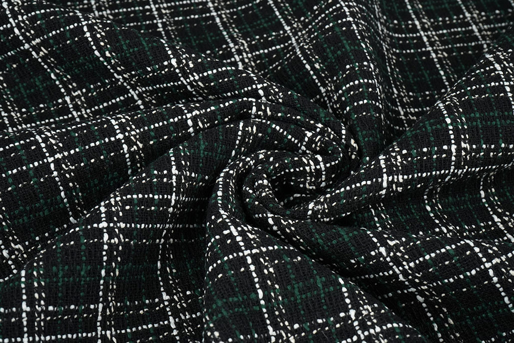 Bouclé Checkered Selene Black - Green