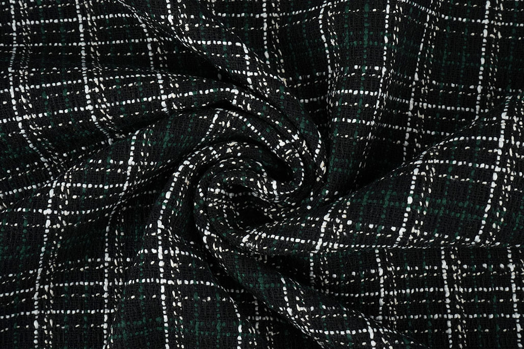Bouclé Checkered Selene Black - Green