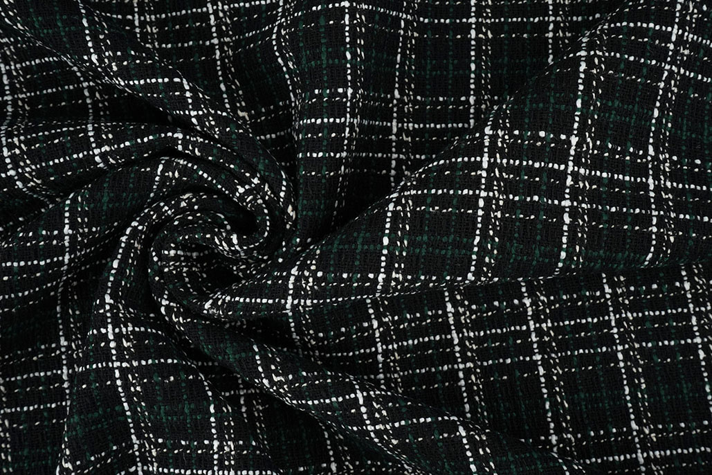 Bouclé Checkered Selene Black - Green