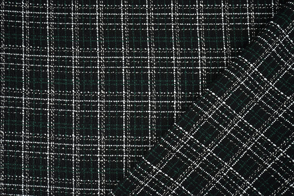 Bouclé Checkered Selene Black - Green