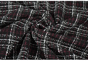 Bouclé Kariert Selene Schwarz - Bordeaux