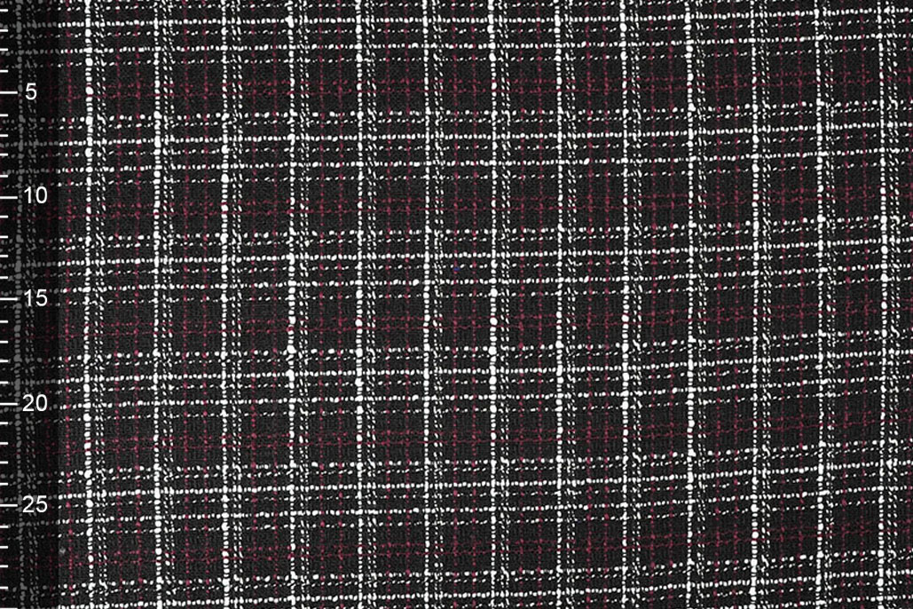 Bouclé Kariert Selene Schwarz - Bordeaux