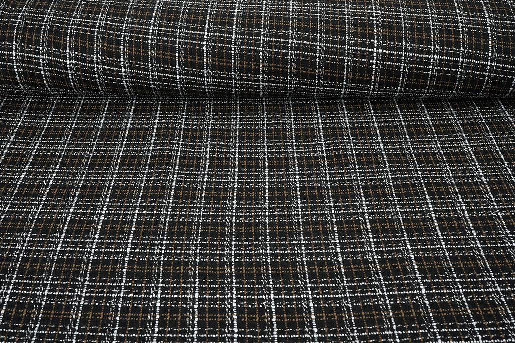 Bouclé Kariert Selene Schwarz - Braun