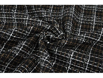 Bouclé Checkered Selene Black - Brown