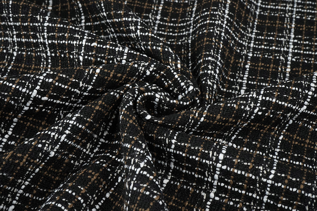 Bouclé Checkered Selene Black - Brown