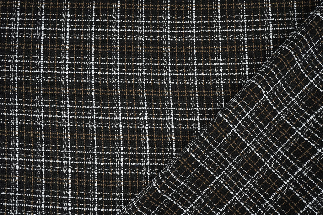 Bouclé Kariert Selene Schwarz - Braun