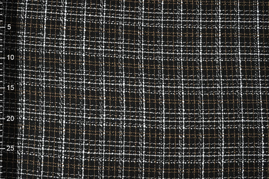 Bouclé Ruit Selene Zwart - Bruin