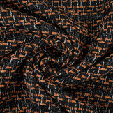 Bouclé Ruit Norah Zwart - Oranje