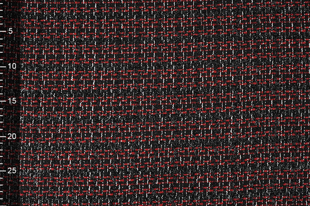 Bouclé Kariert Norah Schwarz - Rot