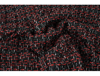 Bouclé Checkered Norah Black - Red