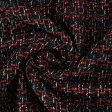 Bouclé Ruit Norah Zwart - Rood