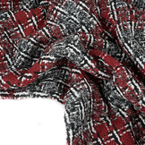 Bouclé Kariert Viviane Rot - Grau