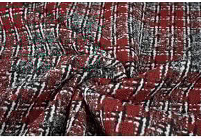 Bouclé Checkered Viviane Red - Grey