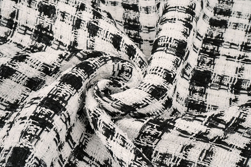 Bouclé Checkered Fienna White - Black