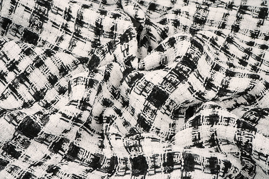 Bouclé Checkered Fienna White - Black