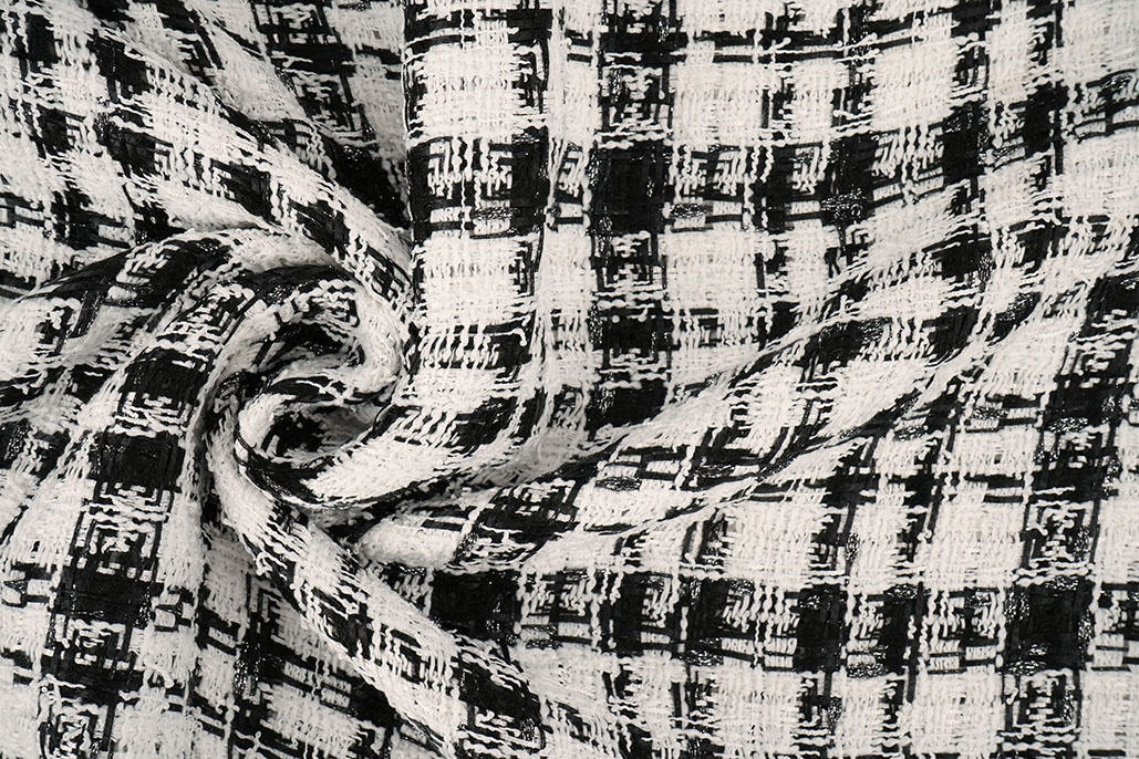 Bouclé Checkered Fienna White - Black