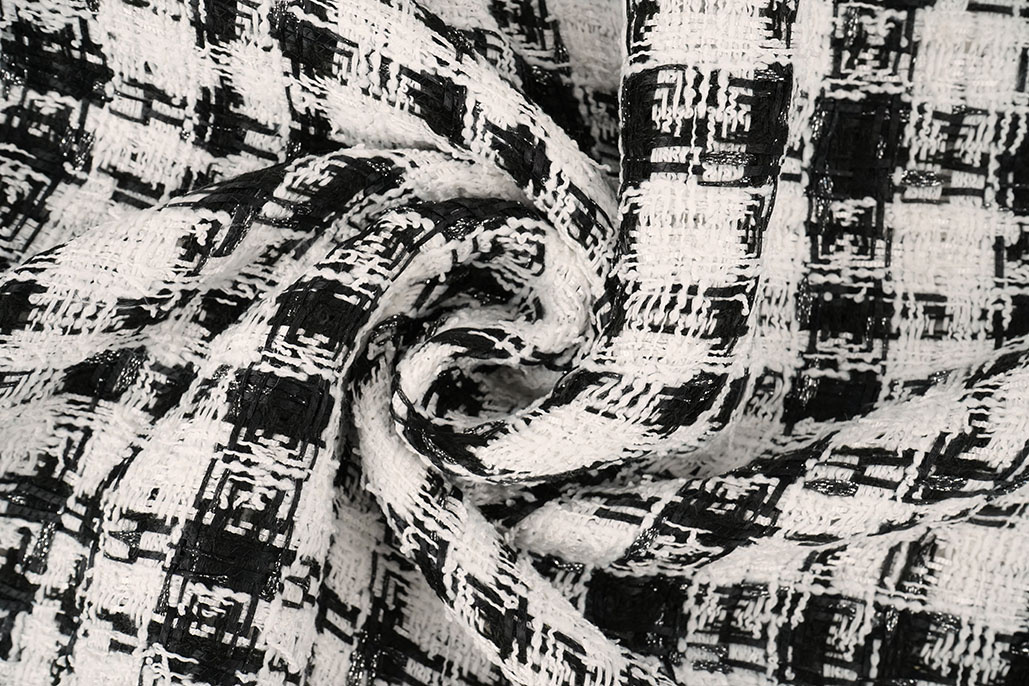 Bouclé Checkered Fienna White - Black