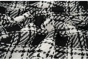 Bouclé Ruit Amara Zwart - Wit