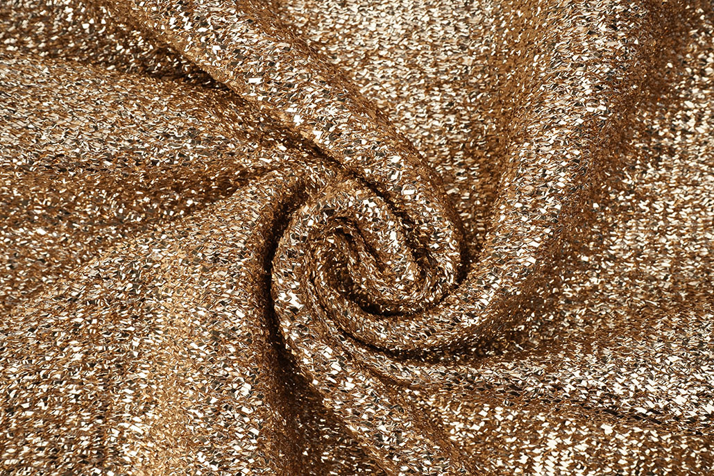 Gestricktes Glitzer Metallic Roségold