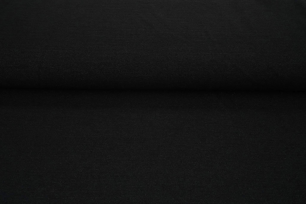 Gestrickter Stoff Lurex Schwarz