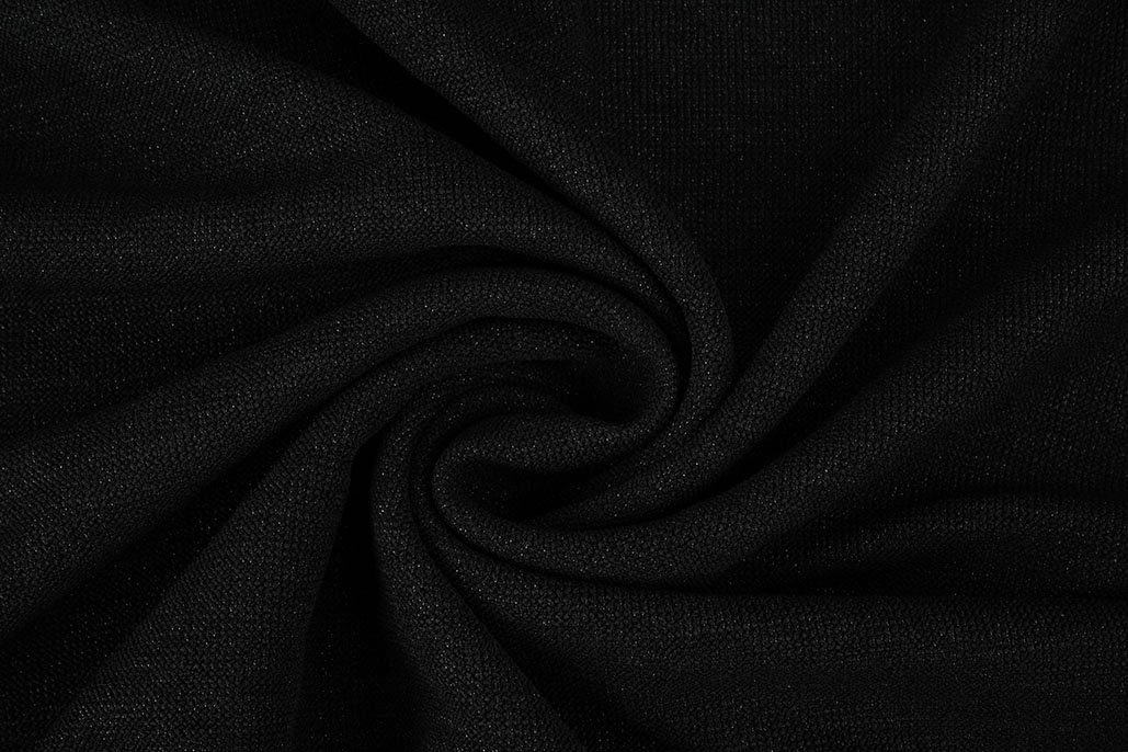 Gestrickter Stoff Lurex Schwarz