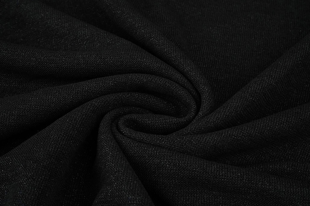 Gestrickter Stoff Lurex Schwarz