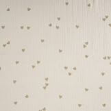 Double Gauze Small Hearts Natural