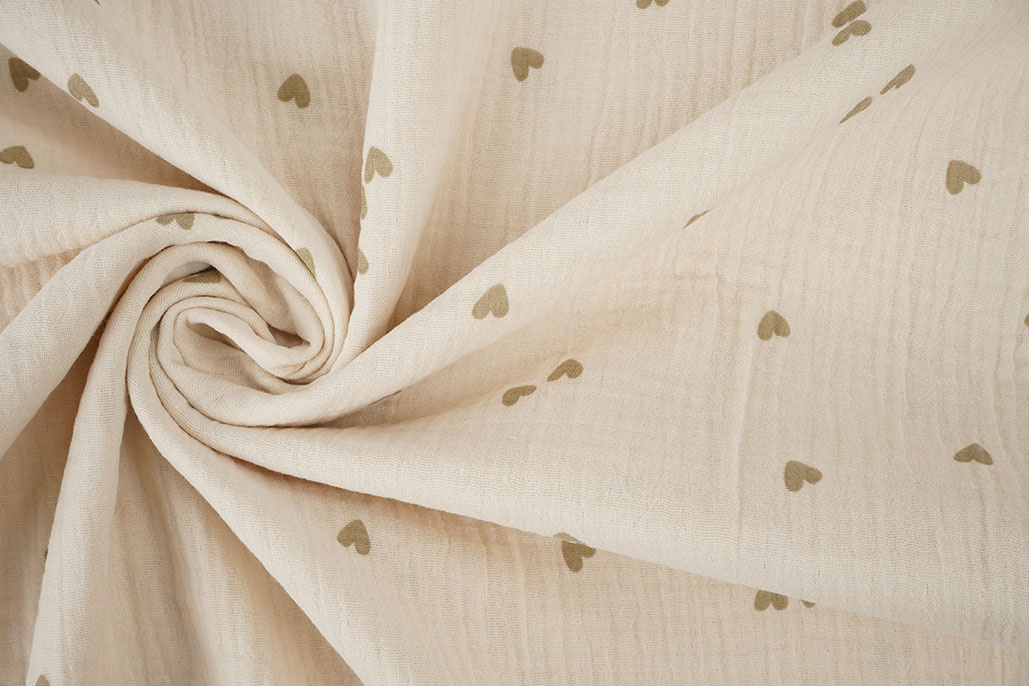 Baumwoll Musselin Herzen Natürlich