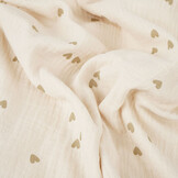 Hydrofiel Stof Hartjes Naturel