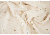 Double Gauze Small Hearts Natural