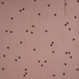 Double Gauze Small Hearts Old Pink
