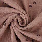 Hydrofiel Stof Hartjes Oud Roze