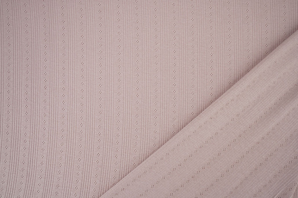 Pointoille Ajour Jersey Streifen Altrosa