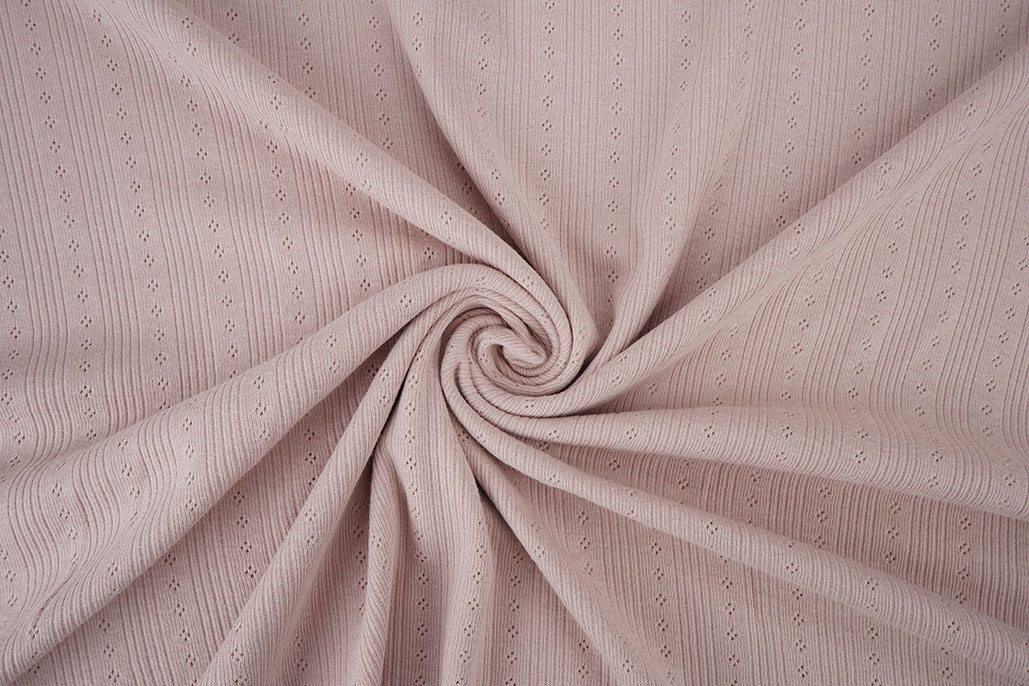 Pointoille Ajour Jersey Strepen Oud Roze