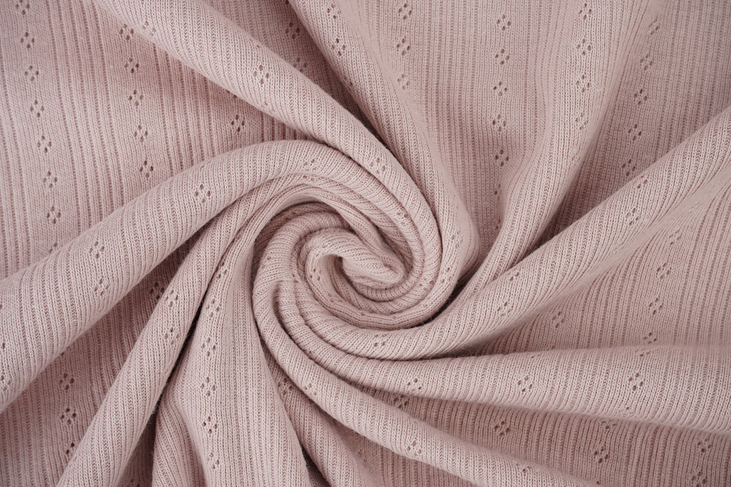 Pointoille Ajour Jersey Streifen Altrosa