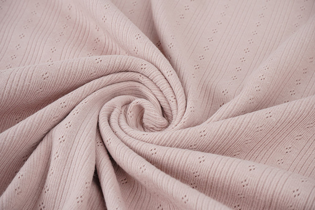 Pointoille Ajour Jersey Strepen Oud Roze