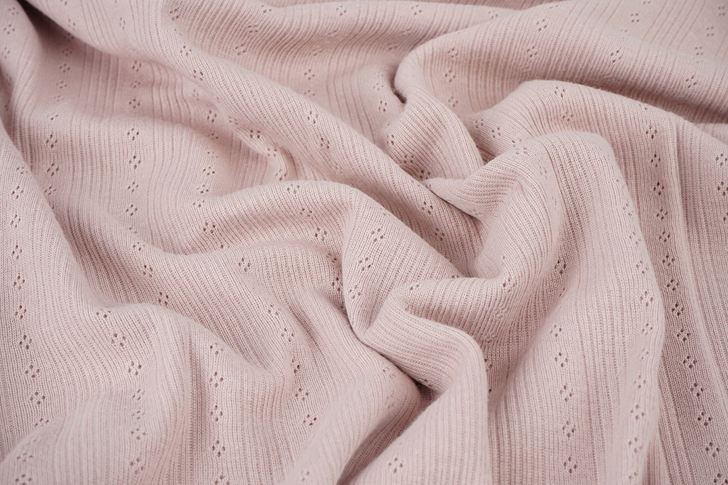 Pointoille Ajour Jersey Strepen Oud Roze