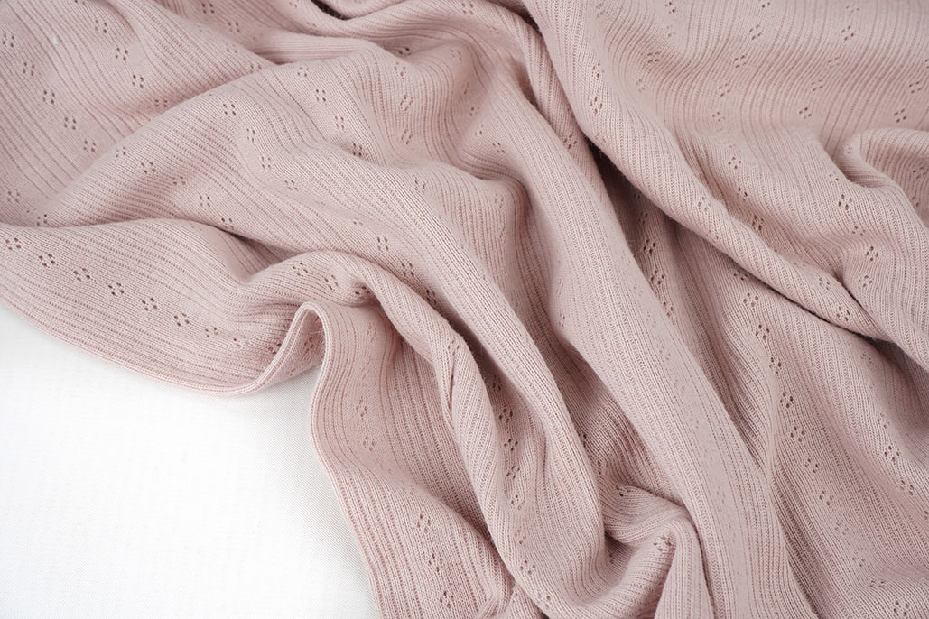 Pointoille Ajour Jersey Strepen Oud Roze