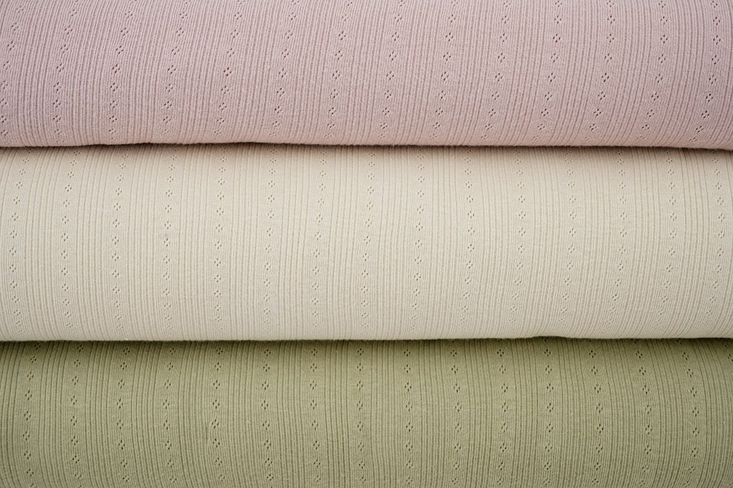 Pointoille Ajour Jersey Streifen Altrosa