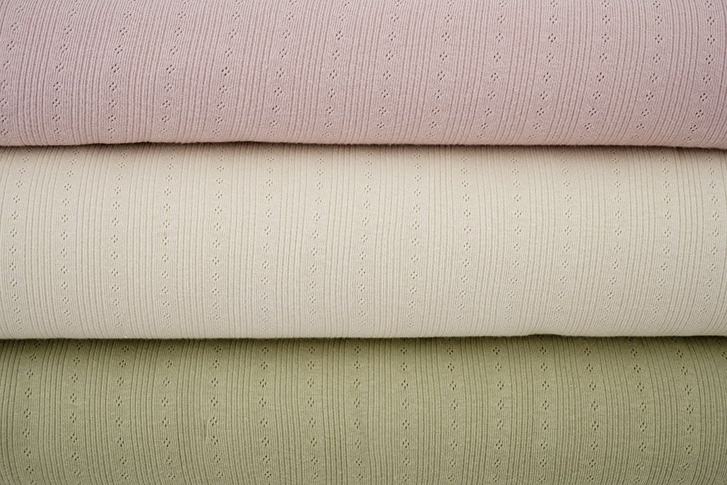 Pointoille Ajour Jersey Stripes Beige
