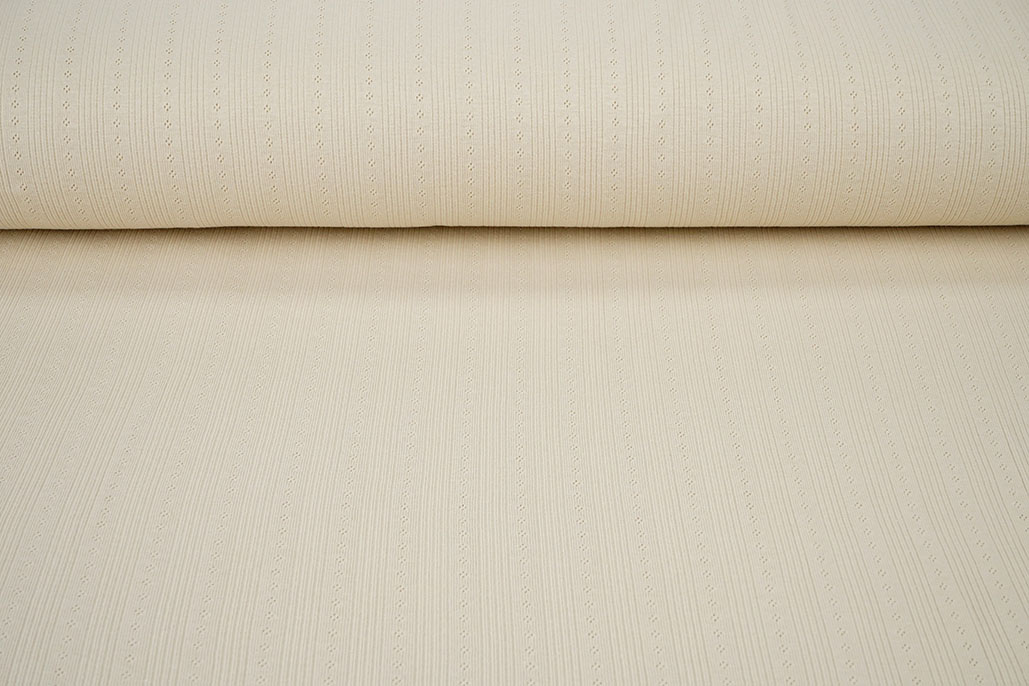 Pointoille Ajour Jersey Strepen Beige