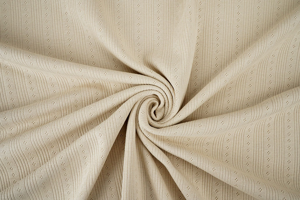 Pointoille Ajour Jersey Stripes Beige