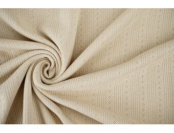 Pointoille Ajour Jersey Streife Beige